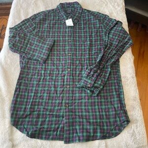 J Crew brushed twill shirt blue plaid size medium